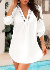 White Color Shirt Collar Design Cover Up