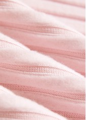 Button Light Pink Long Sleeve Split Neck Sweatshirt