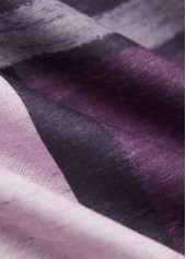 Plaid Zipper Purple Long Sleeve Stand Collar Jacket