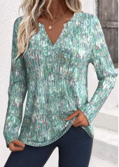 Plus Size Sage Green Dazzle Colorful Print T Shirt