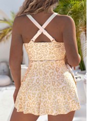 Criss Cross Jacquard Champagne One Piece Swimwear