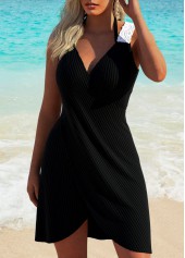 Patchwork Lace Black Bikini Set With Matching Cover Up