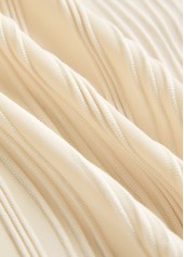 Tie Eyelet Jacquard Beige Bikini Set