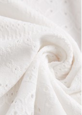 Tummy Coverage White Sleeveless Round Neck Dress