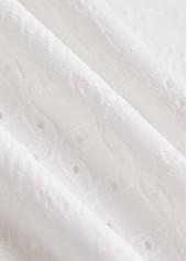 Tummy Coverage White Sleeveless Round Neck Dress