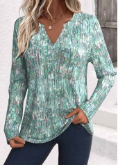 Plus Size Sage Green Dazzle Colorful Print T Shirt