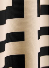 Plus Size Light Coffee Geometric Print Ruffle Tankini Set