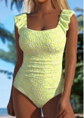 Jacquard Twist Light Green One Piece Swimwear