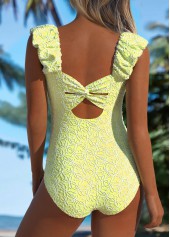 Jacquard Twist Light Green One Piece Swimwear