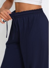 Drawstring Navy Jogger Elastic Waist High Waisted Pants