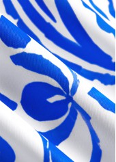 Tribal Print Frill Royal Blue Bikini Set