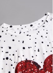 Plus Size White Valentine's Day Print T Shirt