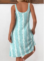 Marine Life Print Tummy Coverage Mint Green Strappy Dress