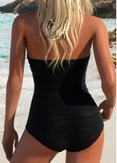 Animal Print Criss Cross Black One Piece Swimwear