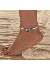 White Color Elastic Plastic Detail Anklet