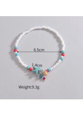 White Color Elastic Plastic Detail Anklet