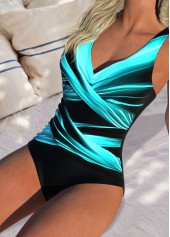 Ombre Criss Cross Cyan One Piece Swimwear