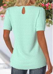 Tuck Stitch Mint Green Short Sleeve T Shirt
