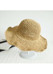Light Coffee Color Straw Bucket Hat