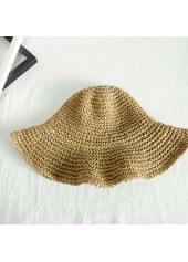 Light Coffee Color Straw Bucket Hat