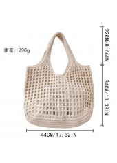 Beige Polyester Material Open Shoulder Bag