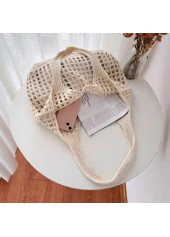 Beige Polyester Material Open Shoulder Bag
