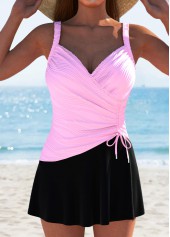 Jacquard Design Pink One Piece Swimdress
