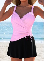 Jacquard Design Pink One Piece Swimdress