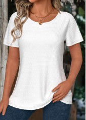White Short Sleeve Round Neck T Shirt