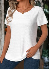 White Short Sleeve Round Neck T Shirt