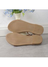 Rubber Detail Beige Open Toe Falt