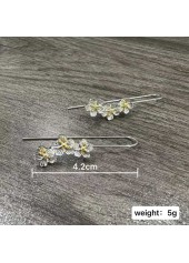 Silver Flower Design Plants Alloy Earrings