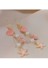 Dusty Pink Color Shell Pearl Earrings