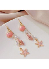 Dusty Pink Color Shell Pearl Earrings