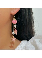 Dusty Pink Color Shell Pearl Earrings