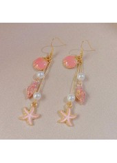 Dusty Pink Color Shell Pearl Earrings