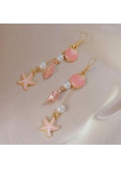 Dusty Pink Color Shell Pearl Earrings