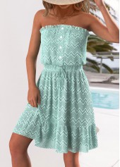 Lace Mint Green Sleeveless Bandeau Dress