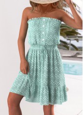 Lace Mint Green Sleeveless Bandeau Dress