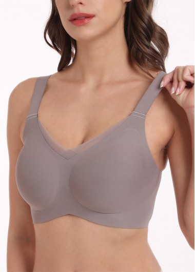 Adjustable V Neck Dusty Purple Bra