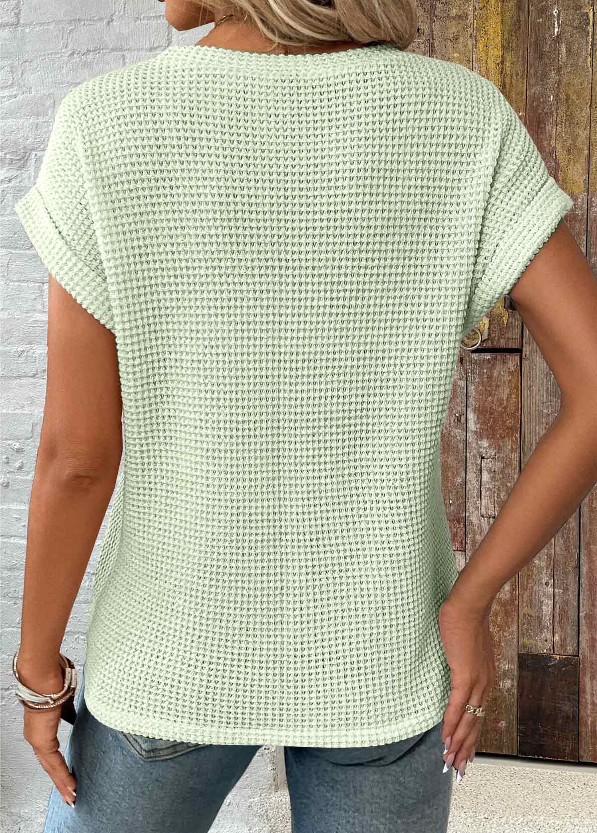 Patchwork Skin Color Short Sleeve Round Neck T Shirt