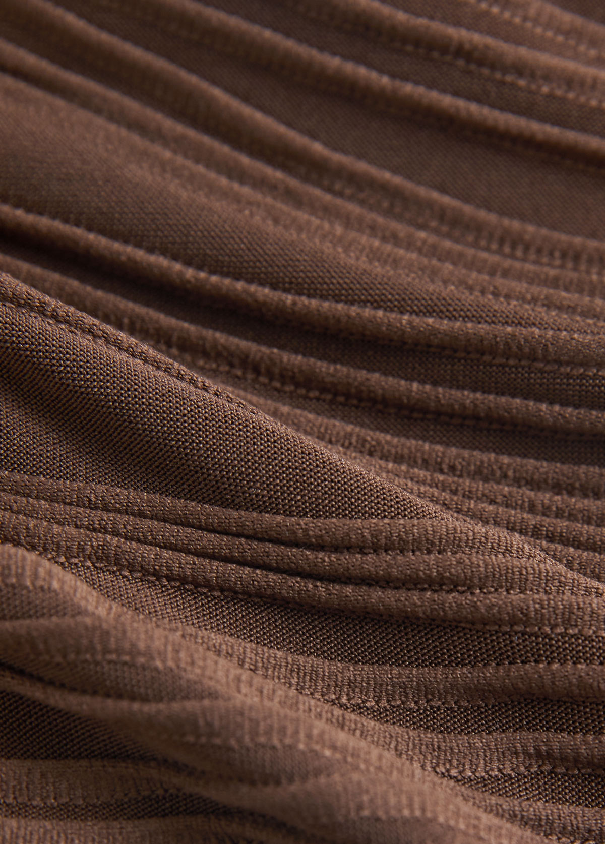 Ruched V-Neck Light Camel Bikini Set