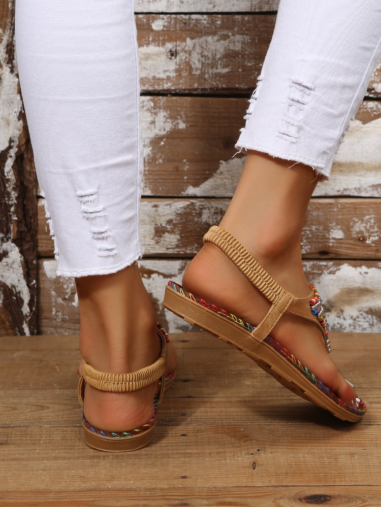 Falt Light Camel Toe Post Sandals