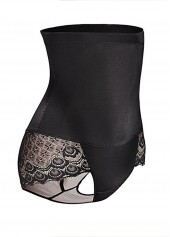 Lace Panel Black High Waisted Shapewear