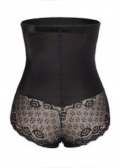 Lace Panel Black High Waisted Shapewear