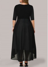 Plus Size Tummy Coverage Multi Color Half Sleeve Dress