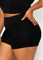 Solid Plus Size High Waist Swim Shorts