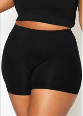 Solid Plus Size High Waist Swim Shorts