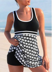 Polka Dot Criss Cross Black Tankini Top-No Bottom