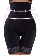 Lace Stitching Black High Waisted Shapewear